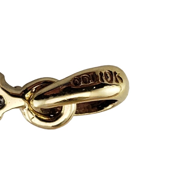 10 Karat White and Yellow Gold Diamond Cross Pendant #15971 - Picture 5 of 7